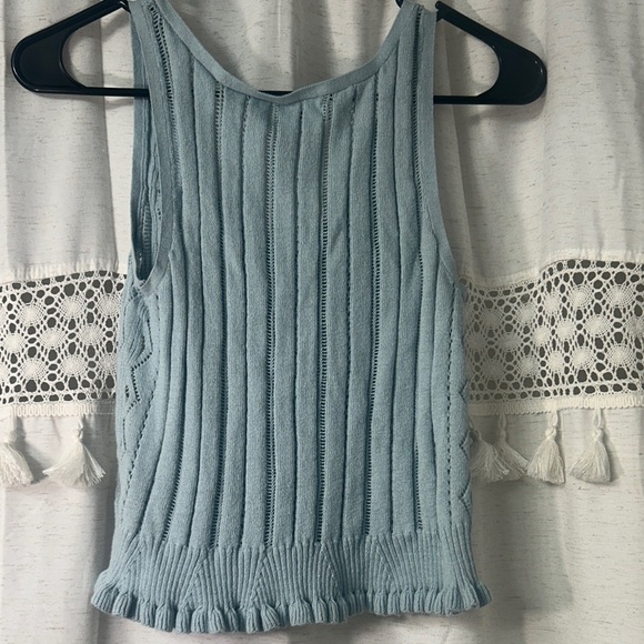 American Eagle Outfitters Powder Blue Knit Button Tank - Picture 3 of 3